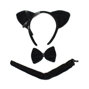 Halloween Female Black Cat Kit for Adult, 3 Pieces/Set new